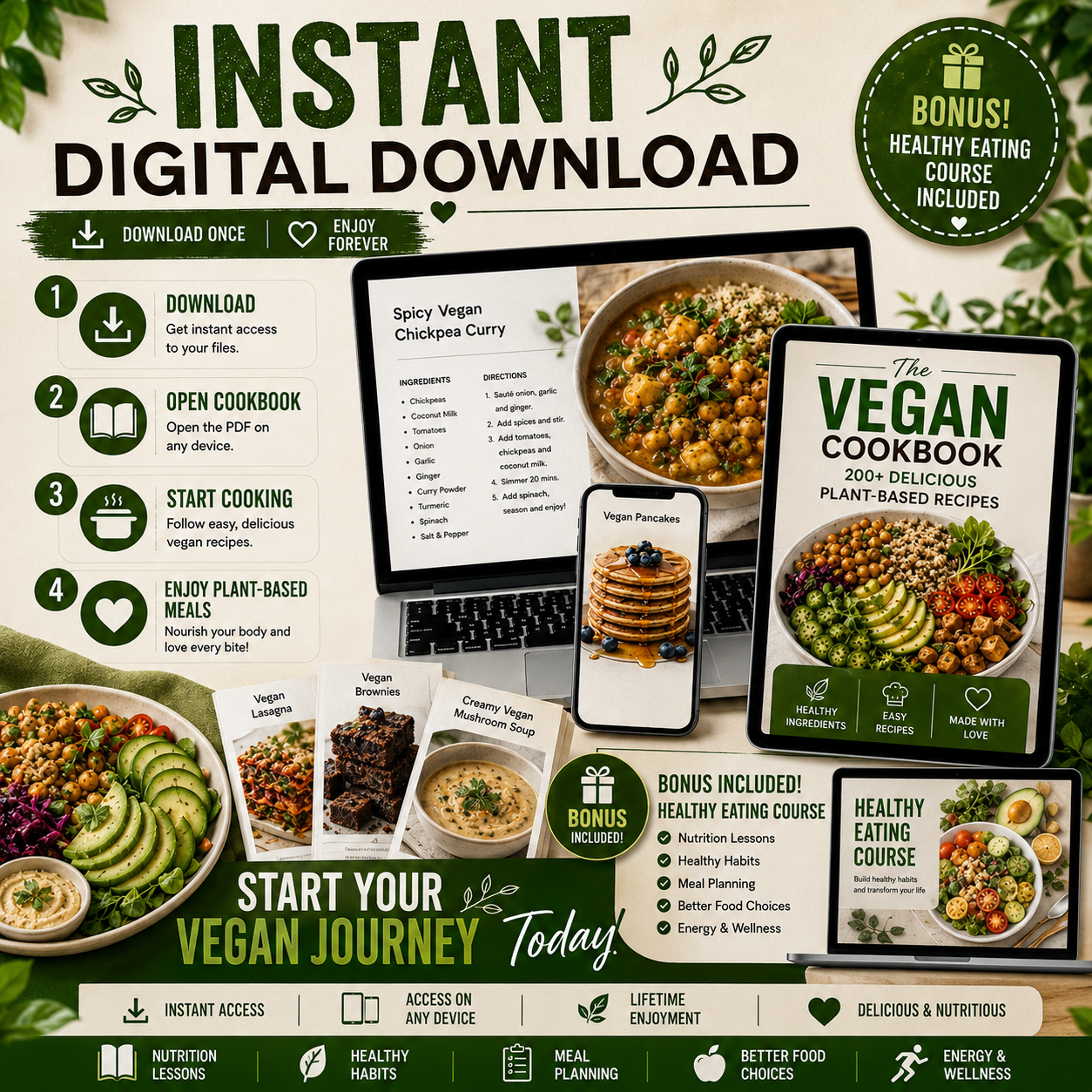 The Complete Plant-Based Cookbook - 200+ Vegan Recipes