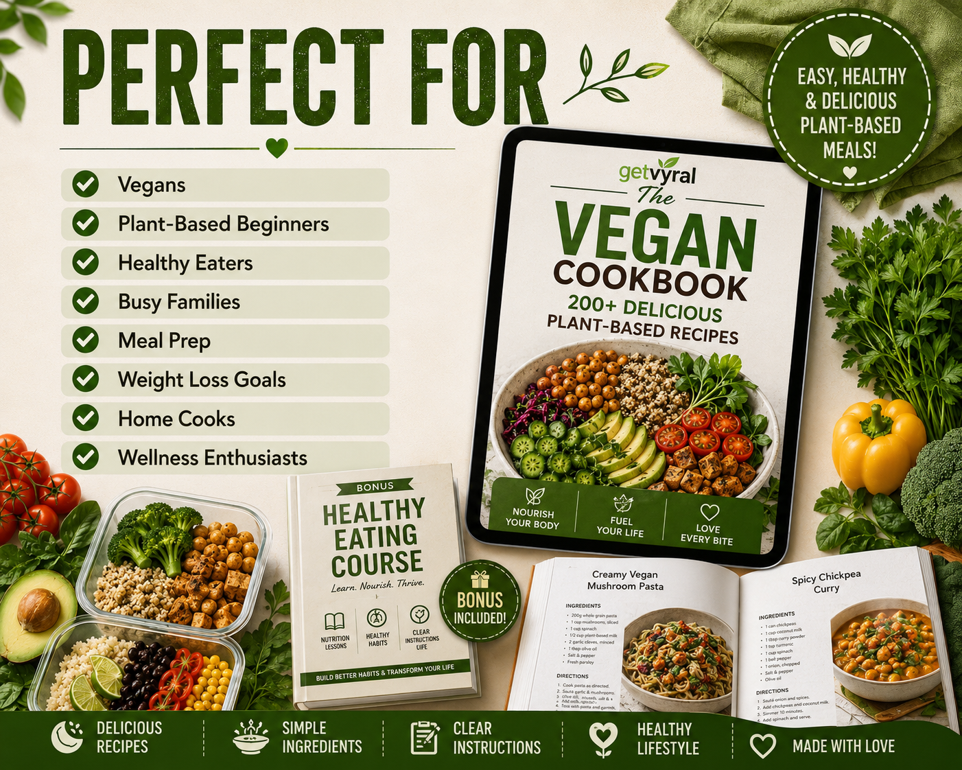 The Complete Plant-Based Cookbook - 200+ Vegan Recipes